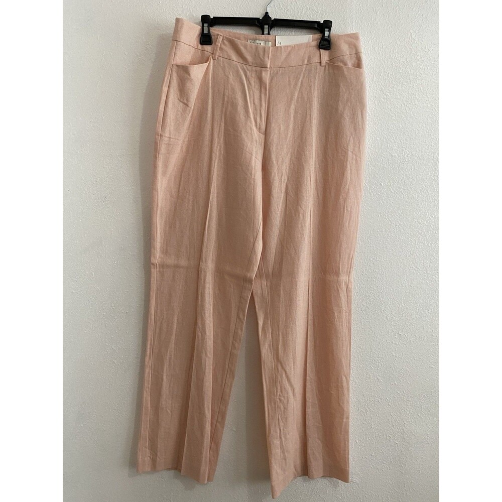 C Est 1946 Women’s Peach Wide Leg Linen Pants Trousers Sz 14 J26